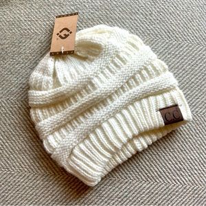 NWT C.C Exclusive Original Beanie in Ivory